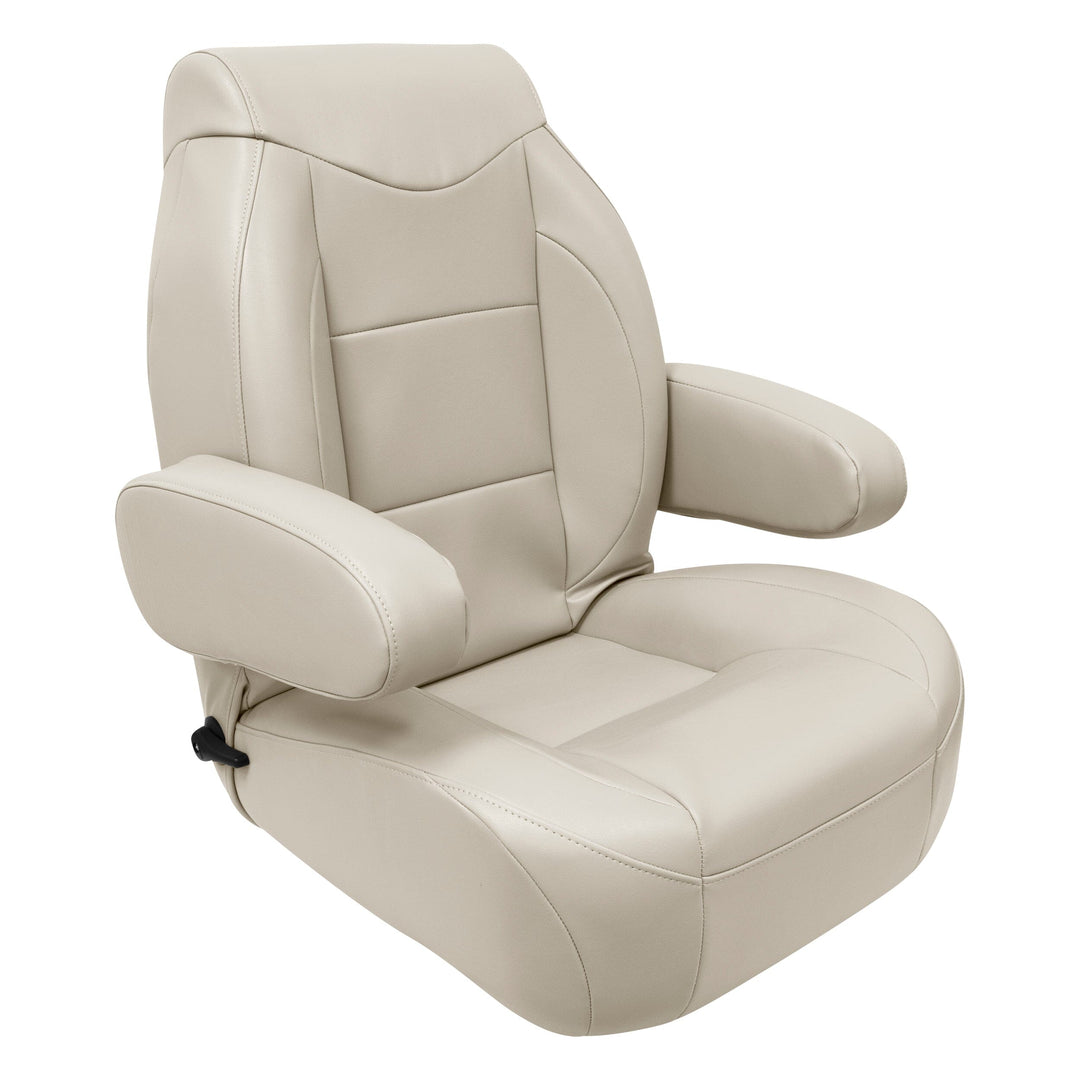 Wise 3126 High Back Pontoon Reclining Helm w/ Flip Up Arm Rests Bucket Seats WiseMarine Platinum