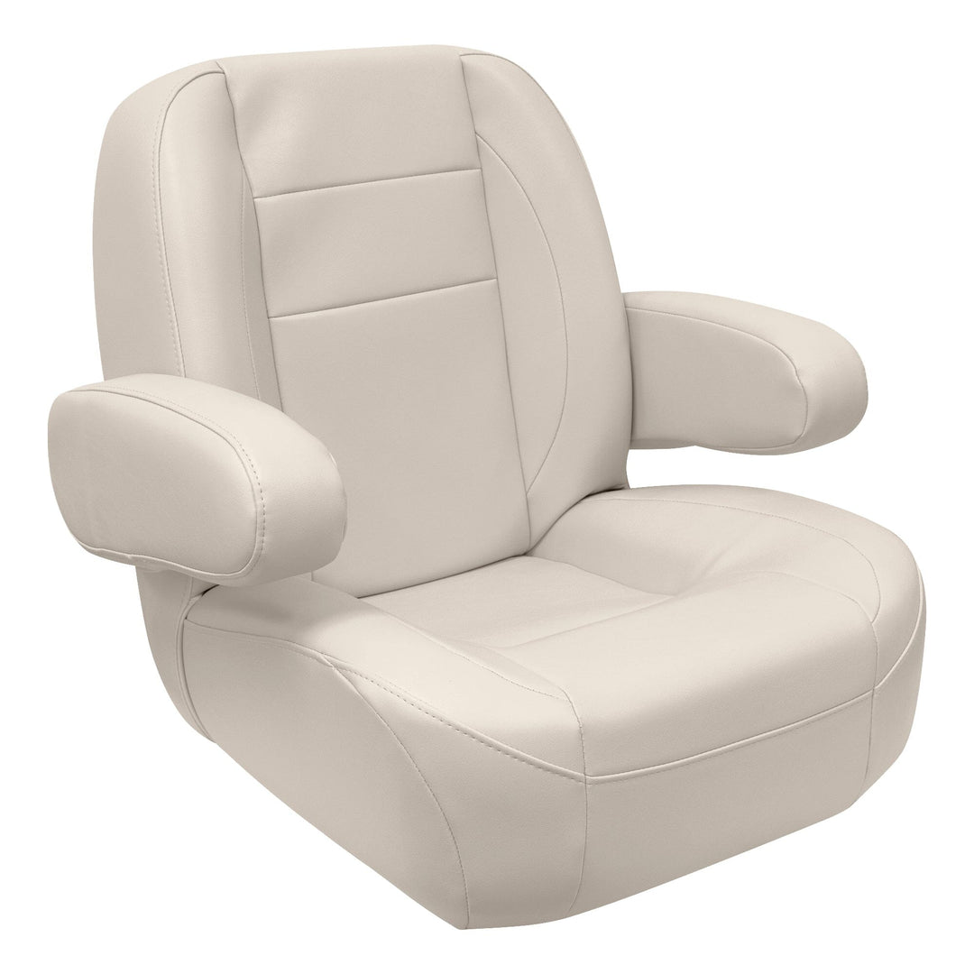 Wise 3127 Mid Back Pontoon Helm w/ Flip Up Arm Rests Bucket Seats WiseMarine Platinum