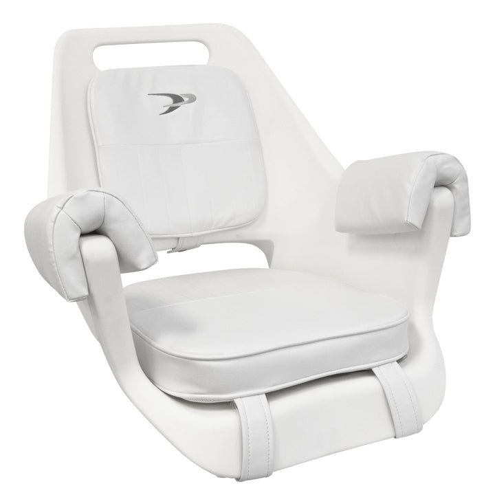 Wise 8WD007 Deluxe Pilot Chair w/ Armrests Offshore Seating Boatseats White