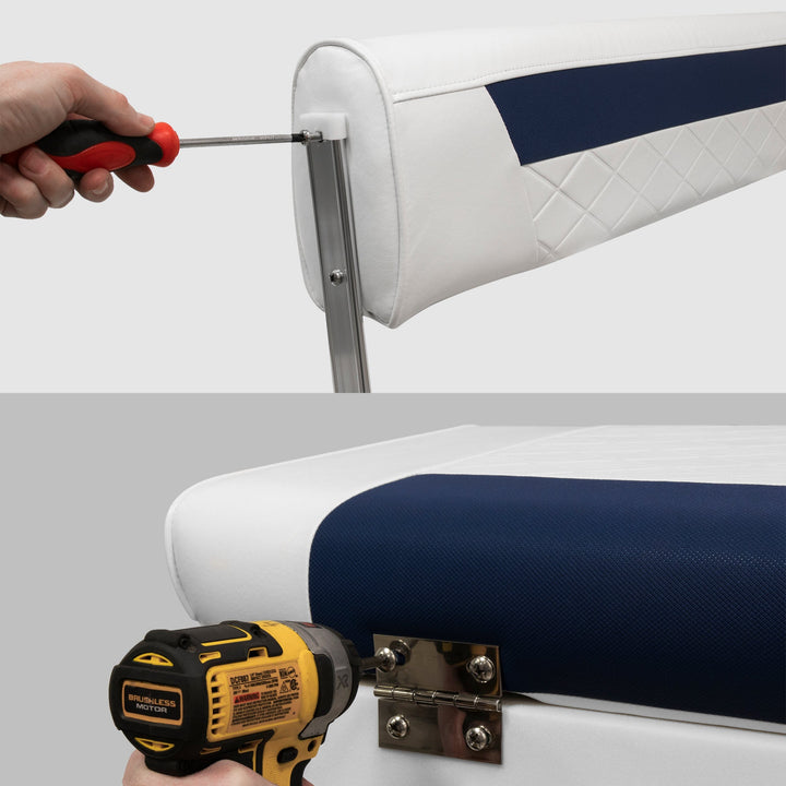 Wise 8WD156-BS 70 Qt / 62 Qt Swingback Cooler Back Rest & Seat Cushion Set Offshore Seating Boatseats