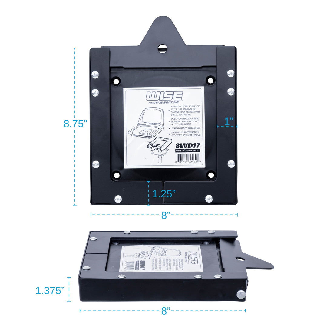 Wise 8WD17 Quick Disconnect Bracket for 6" Boat Seat Swivel Hardware Boatseats