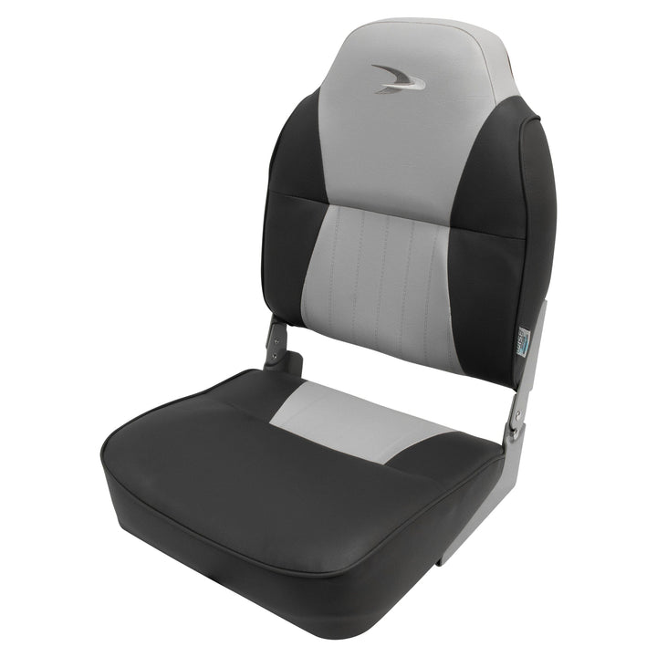 Wise 8WD640PLS Lund Style High Back Fishing Seat Fold Down WiseMarine Grey • Charcoal