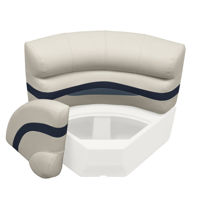 Wise BM11028-2 Premier Pontoon 28" Radius Corner Cushion Set Premier Cushion Sets Wise Pontoon