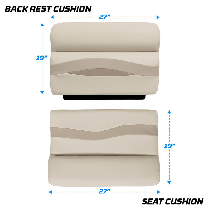 Wise BM1143-2 Premier Pontoon 27" Bench Cushion Set Premier Cushion Sets Wise Pontoon