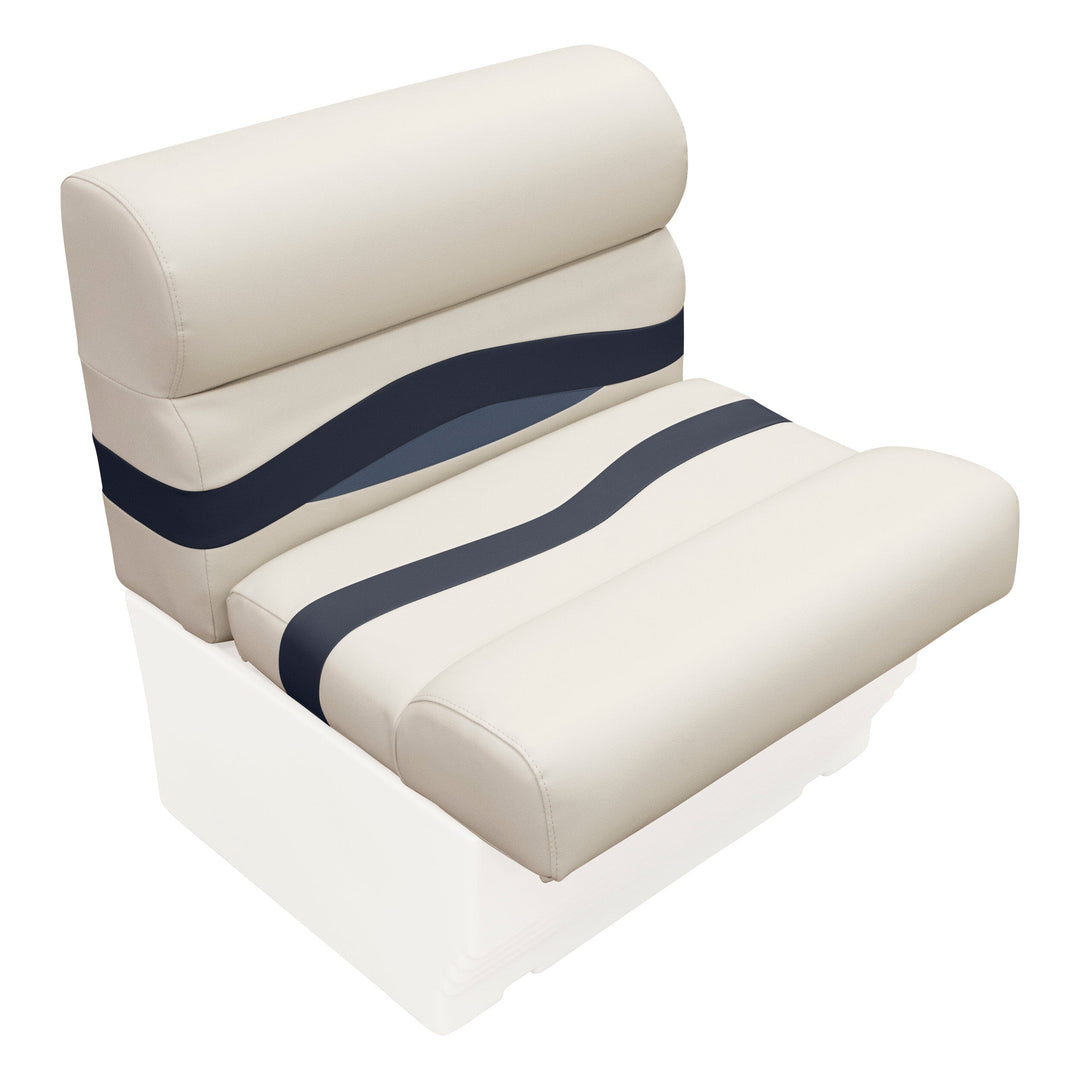 Wise BM1143-2 Premier Pontoon 27" Bench Cushion Set Premier Cushion Sets Wise Pontoon Platinum • Spectra Navy • Cobalt