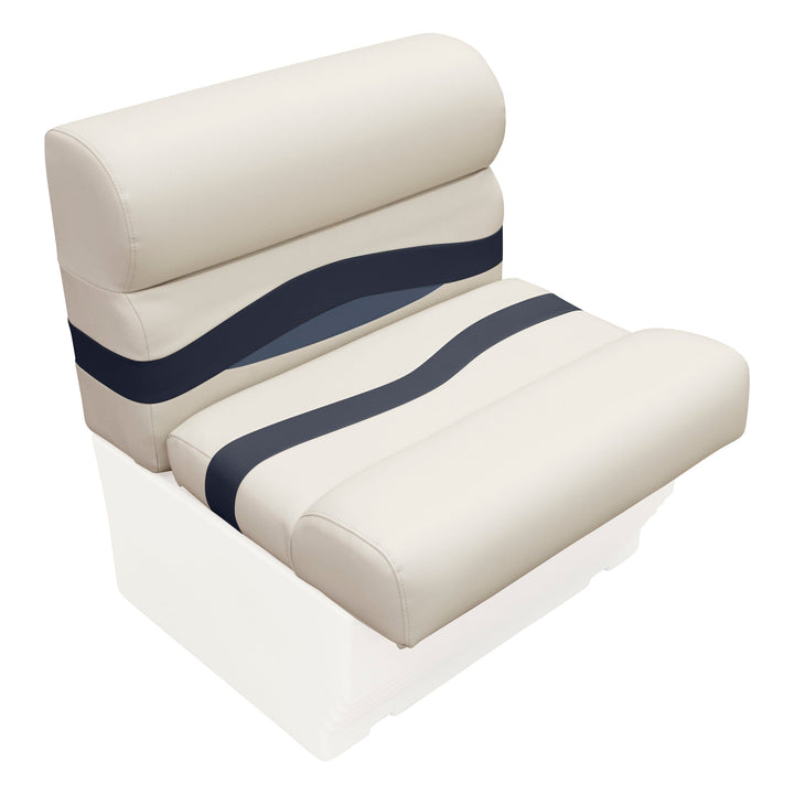 Wise BM1143-2 Premier Pontoon 27" Bench Cushion Set Premier Cushion Sets Wise Pontoon Platinum • Spectra Navy • Cobalt