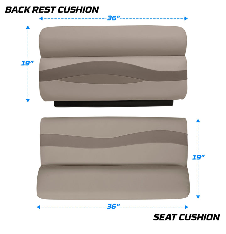 Wise BM1144-2 Premier Pontoon 36" Bench Cushion Set Premier Cushion Sets Wise Pontoon