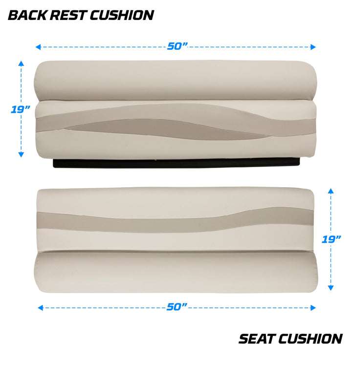 Wise BM1145-2 Premier Pontoon 50" Bench Cushion Set Premier Cushion Sets Wise Pontoon