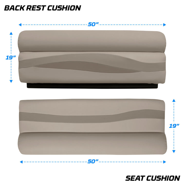 Wise BM1145-2 Premier Pontoon 50" Bench Cushion Set Premier Cushion Sets Wise Pontoon