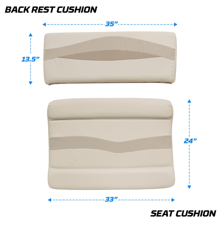 Wise BM1152-2 Premier Pontoon Flip Flop Cushion Set Premier Cushion Sets Wise Pontoon