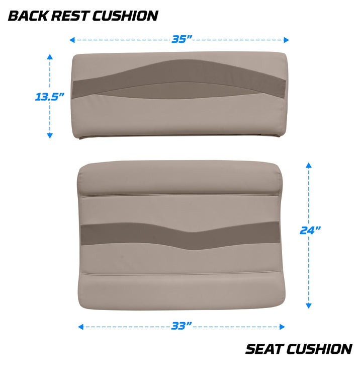 Wise BM1152-2 Premier Pontoon Flip Flop Cushion Set Premier Cushion Sets Wise Pontoon