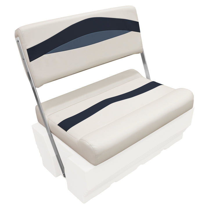 Wise BM1152-2 Premier Pontoon Flip Flop Cushion Set Premier Cushion Sets Wise Pontoon Platinum • Spectra Navy • Cobalt