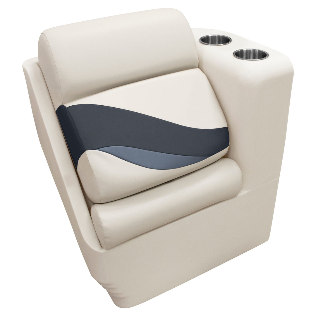 Wise BM13006R Premier Pontoon Lean Back Recliner - Right Premier Pontoon WisePontoon Platinum • Spectra Navy • Cobalt