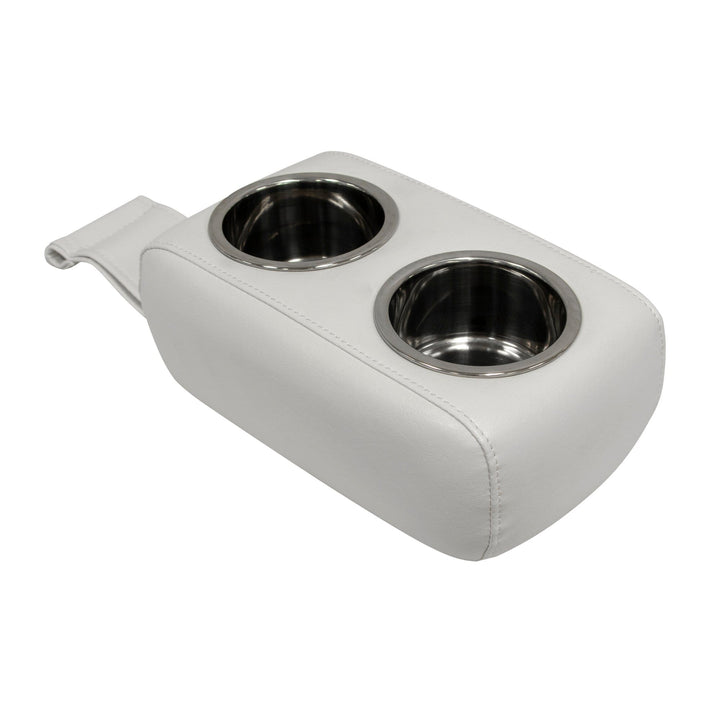 Wise 3059 Portable Stainless Double Drink Holder for Pontoon Furniture Pontoon Accessory Wise Marine Brite White