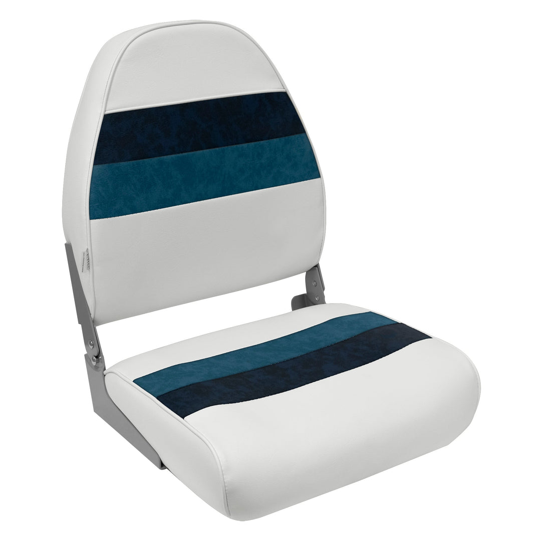 Wise 8WD590 Deluxe Series Pontoon High Back Seat Deluxe Pontoon Wise Pontoon White • Navy • Blue