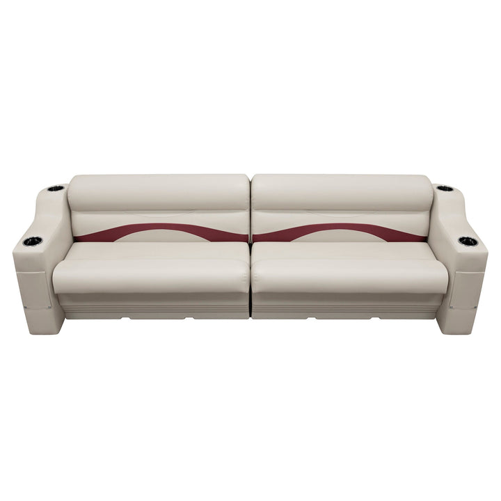 Wise Pontoon Side Rail Couch Set | 114" pontoon WISE MARINE Platinum • Dark Red 