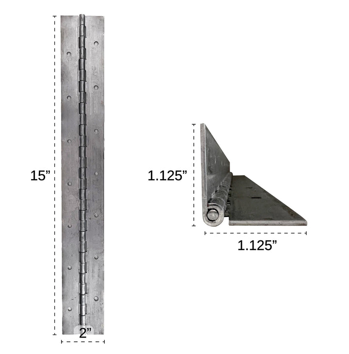 15" x 2" Aluminum Flat Hinge  - Lot of 10