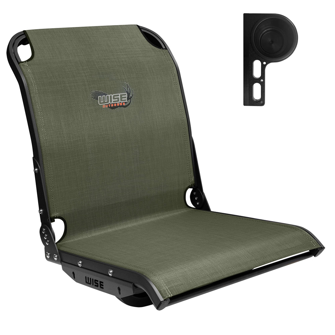 Wise AeroX™ Mesh High Back Seat with Slimline XCaddy Drink / Tool Holder Bundle Boatseats Green Right Hand 