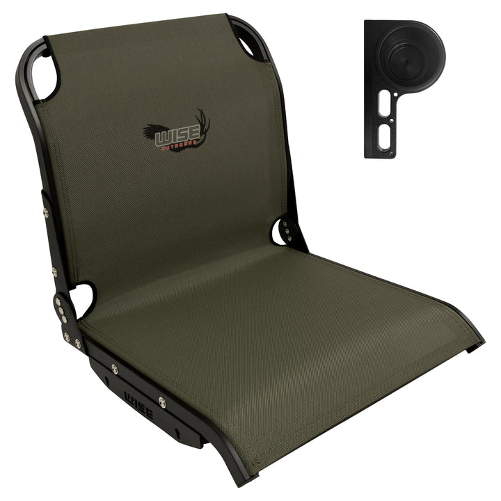 Wise AeroX™ Mesh Mid Back Seat with Slimline XCaddy Drink / Tool Holder Bundle Boatseats Green Right Hand 