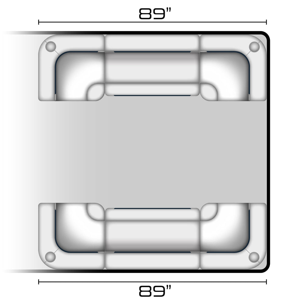 Wise DLX Series Pontoon - 37" Bench w/ Double Corners Package Boatseats 