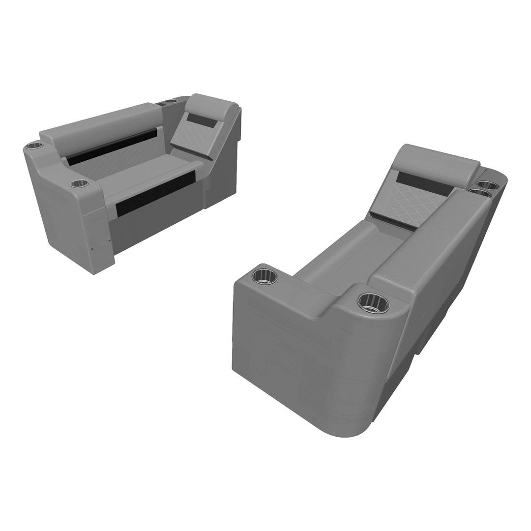 Wise DLX Series Pontoon - 37" Bench w/ Lean Back & Arm Rest Package Boatseats Marble • Reef Stone 