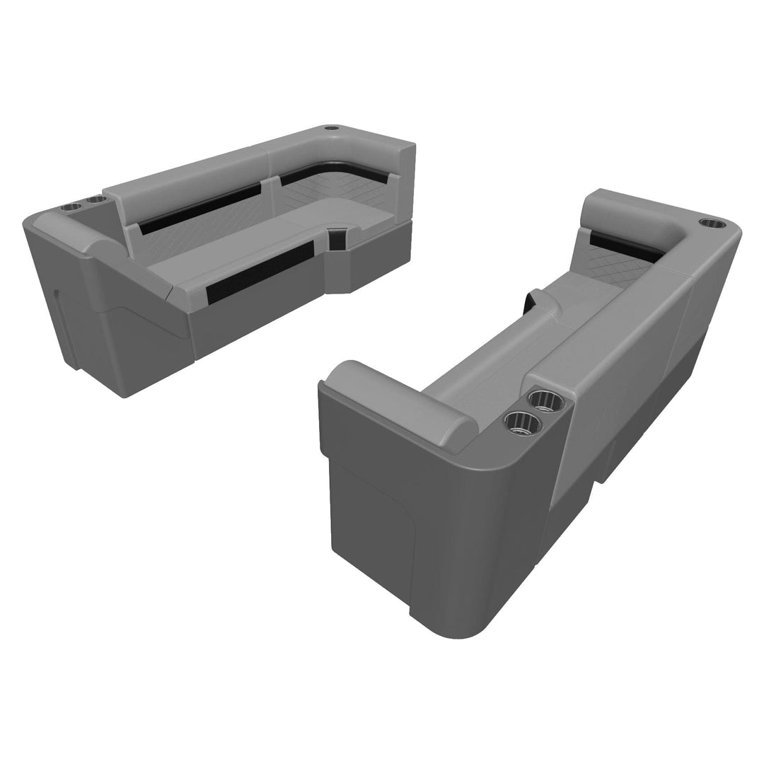 Wise DLX Series Pontoon - 37" Bench w/ Corner & Lean Back Package Boatseats Marble • Reef Stone 