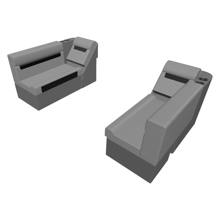 Wise DLX Series Pontoon - 37" Bench & Lean Back Package Boatseats Marble • Reef Stone 