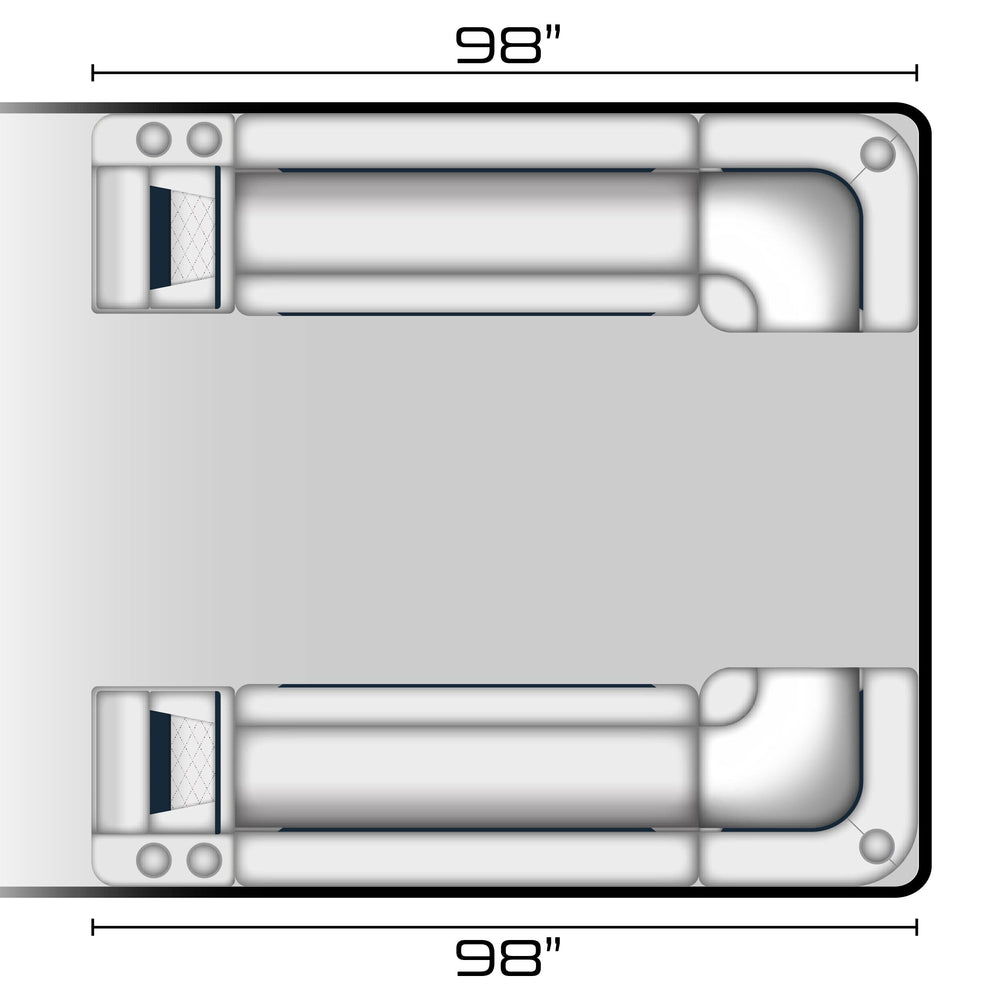 Wise DLX Series Pontoon - 55" Bench w/ Corner & Lean Back Package Boatseats 