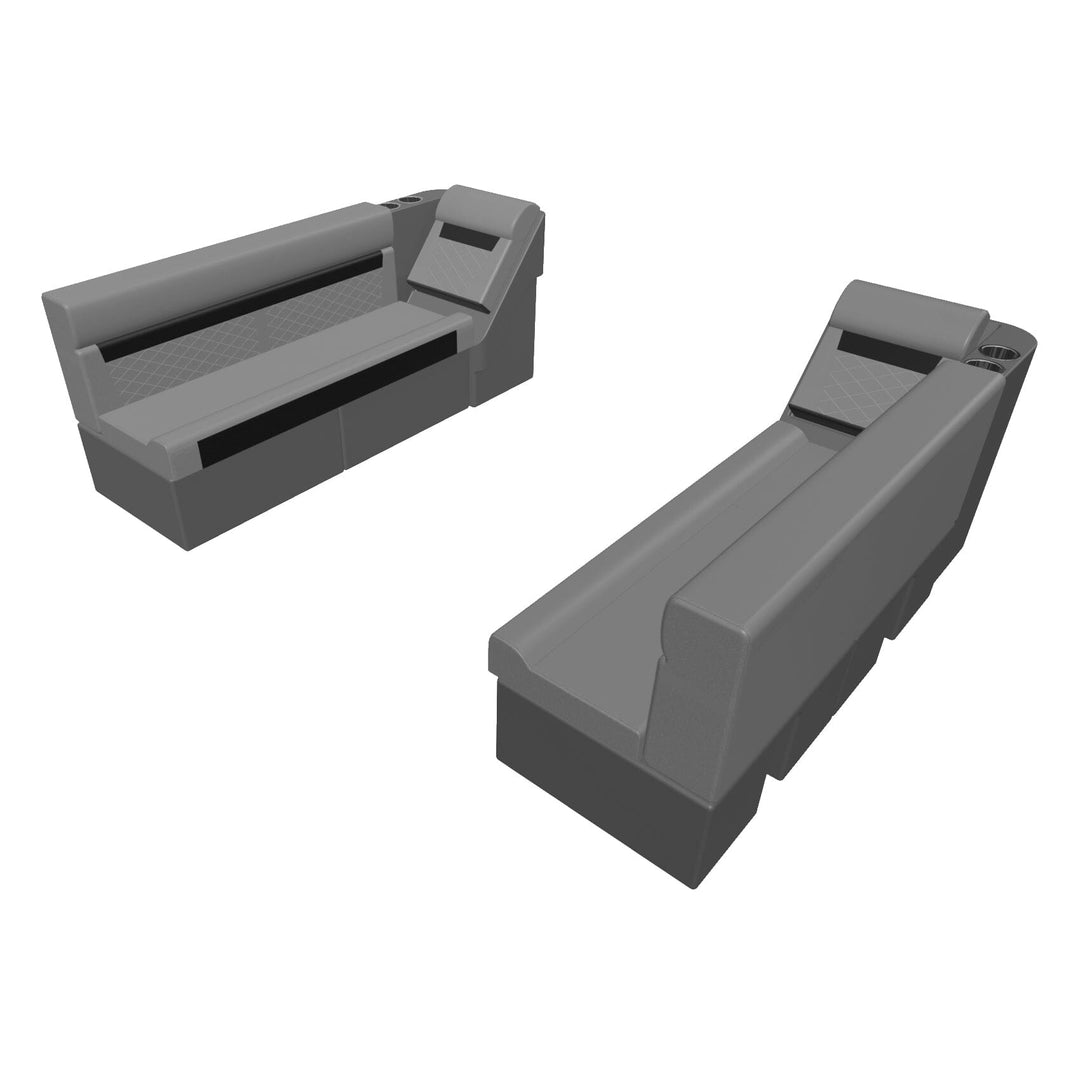 Wise DLX Series Pontoon - 55" Bench & Lean Back Package Boatseats Marble • Reef Stone 