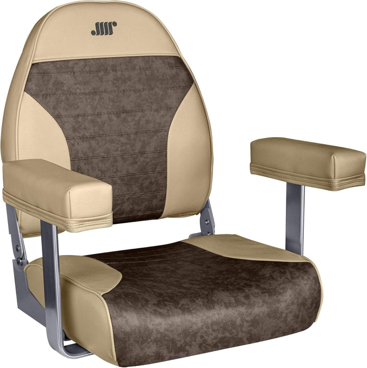 Wise 588 High Back Fishing Seat + Padded Arm Rests Bundle Bundle Boatseats Sand • Brown 