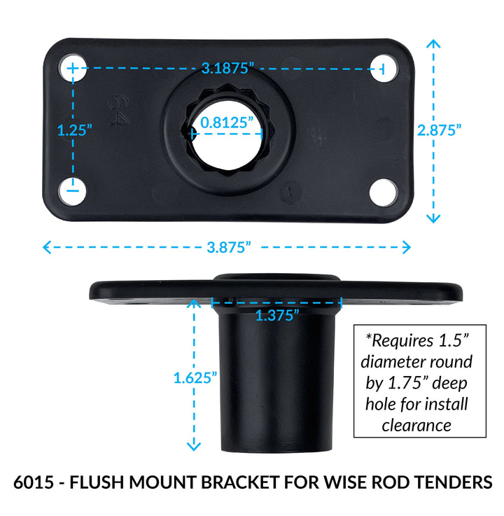 Wise 6015 Flush Mount Bracket for Wise Rod Tender Accessories Boatseats 