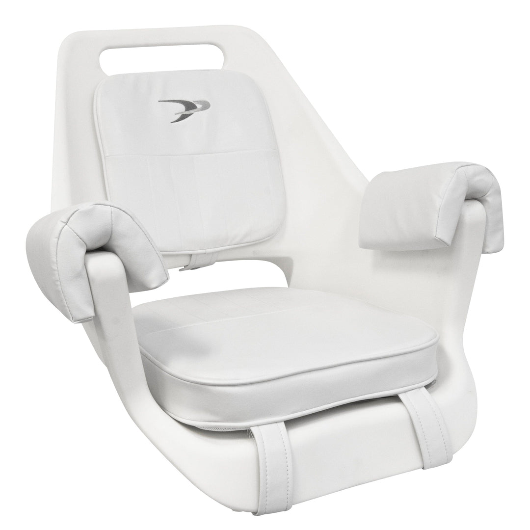Wise 8WD007 Deluxe Pilot Chair w/ Armrests Offshore Seating Boatseats White 