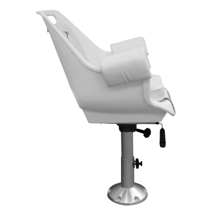 Wise 8WD007-6-710 Deluxe Pilot Chair & Cushions w/ Adjustable Pedestal & Seat Slide Mount Offshore Seating Boatseats 