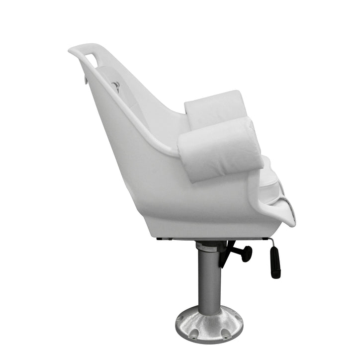 Wise 8WD007-6-710 Deluxe Pilot Chair & Cushions w/ Adjustable Pedestal & Seat Slide Mount Offshore Seating Boatseats 