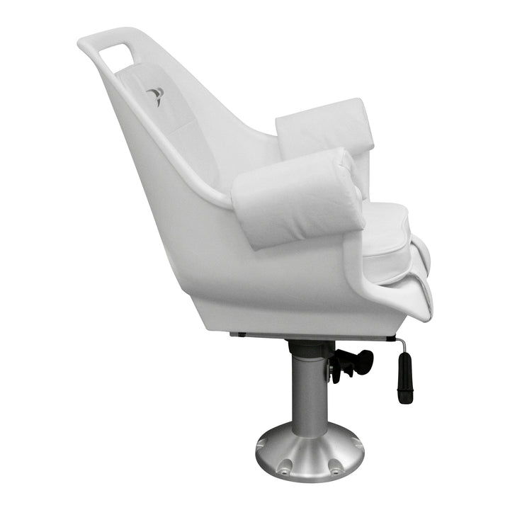 Wise 8WD007-710 Deluxe Pilot Chair & Cushions w/ 15" Fixed Pedestal & Seat Slide Mount Offshore Seating Boatseats 