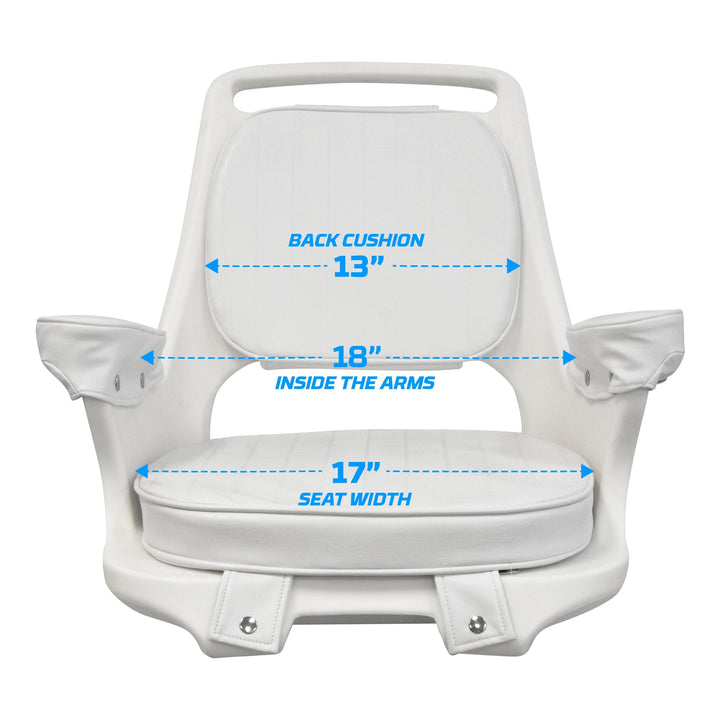 Wise 8WD1007-7-710 Captains Chair & Cushions w/ Adjustable Pedestal & Seat Spider Mount Offshore Seating Boatseats 