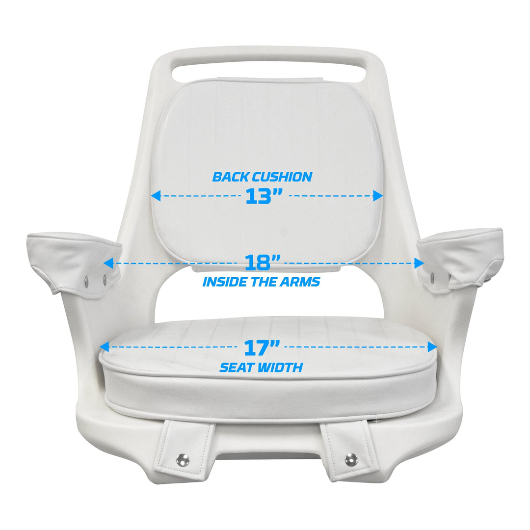 Wise 8WD1007-6-710 Captains Chair & Cushions w/ Adjustable Pedestal & Seat Slide Mount Offshore Seating Boatseats 
