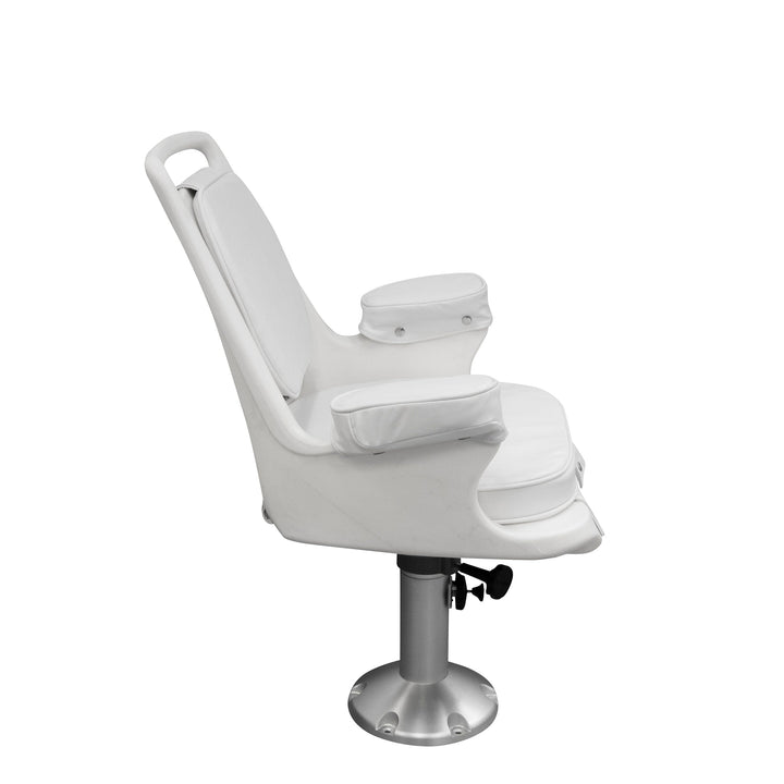 Wise 8WD1007-7-710 Captains Chair & Cushions w/ Adjustable Pedestal & Seat Spider Mount Offshore Seating Boatseats 