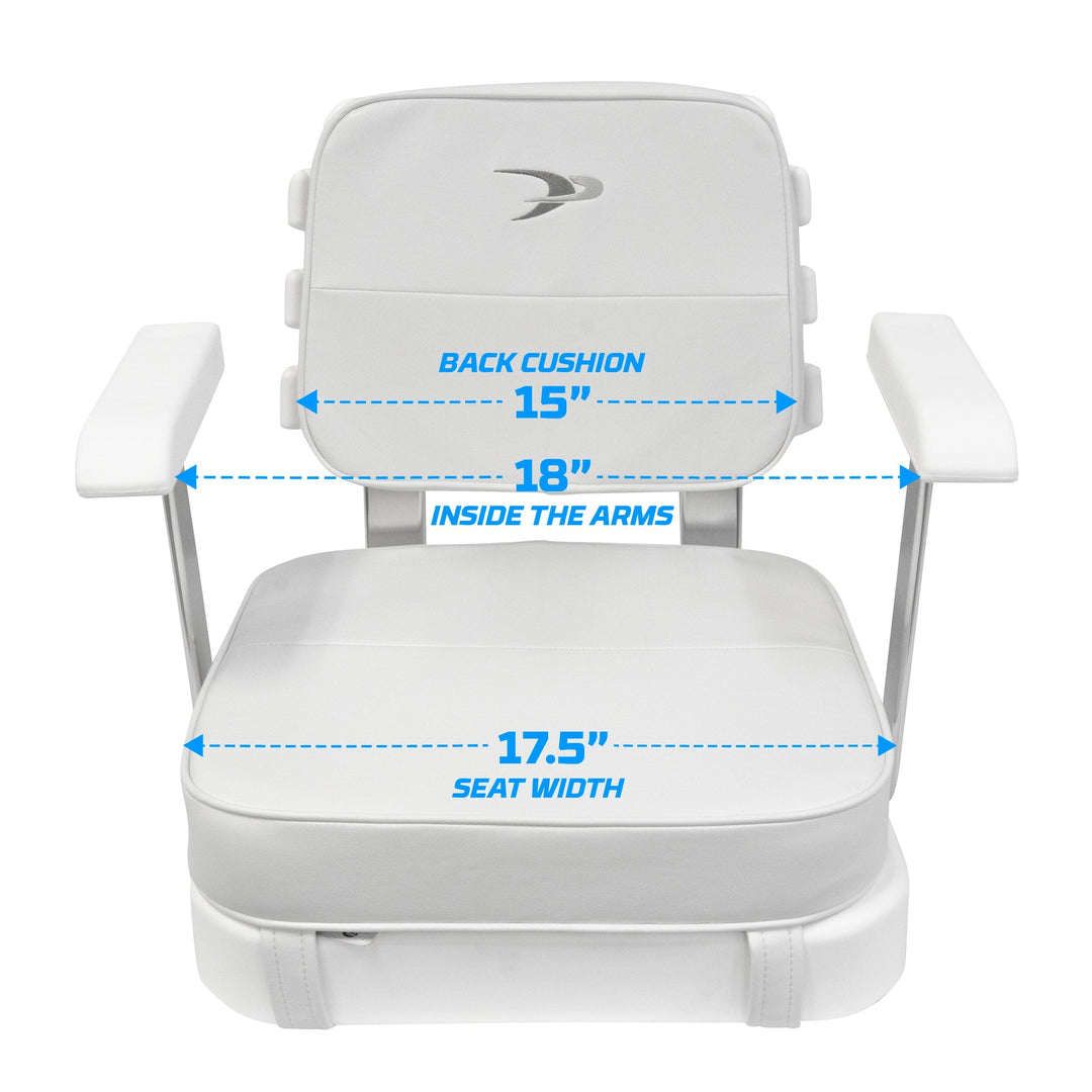 Wise 8WD562-6-710 Ladderback Helm & Cushions w/ Adjustable Pedestal & Seat Slide Mount Offshore Seating Boatseats 