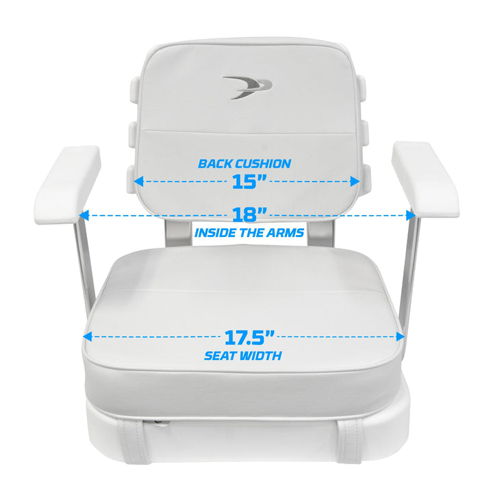 Wise 8WD562-6-710 Ladderback Helm & Cushions w/ Adjustable Pedestal & Seat Slide Mount Offshore Seating Boatseats 