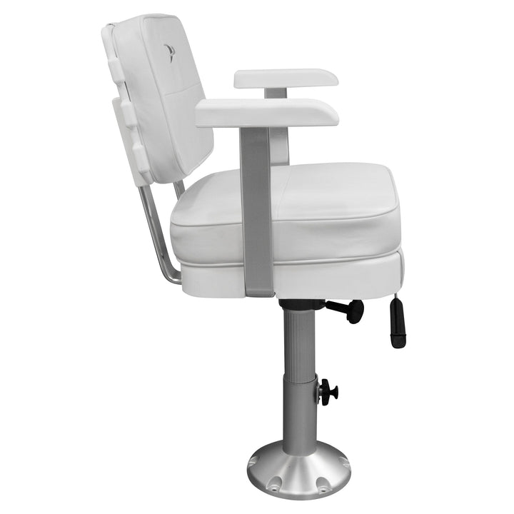 Wise 8WD562-6-710 Ladderback Helm & Cushions w/ Adjustable Pedestal & Seat Slide Mount Offshore Seating Boatseats 