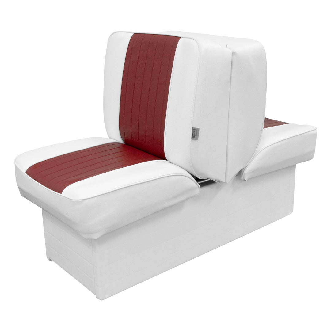 Wise 8WD707P-1 Deluxe Series Back to Back Lounge Seat | Two Tone Colors Jump / Lounge Boatseats White • Red 