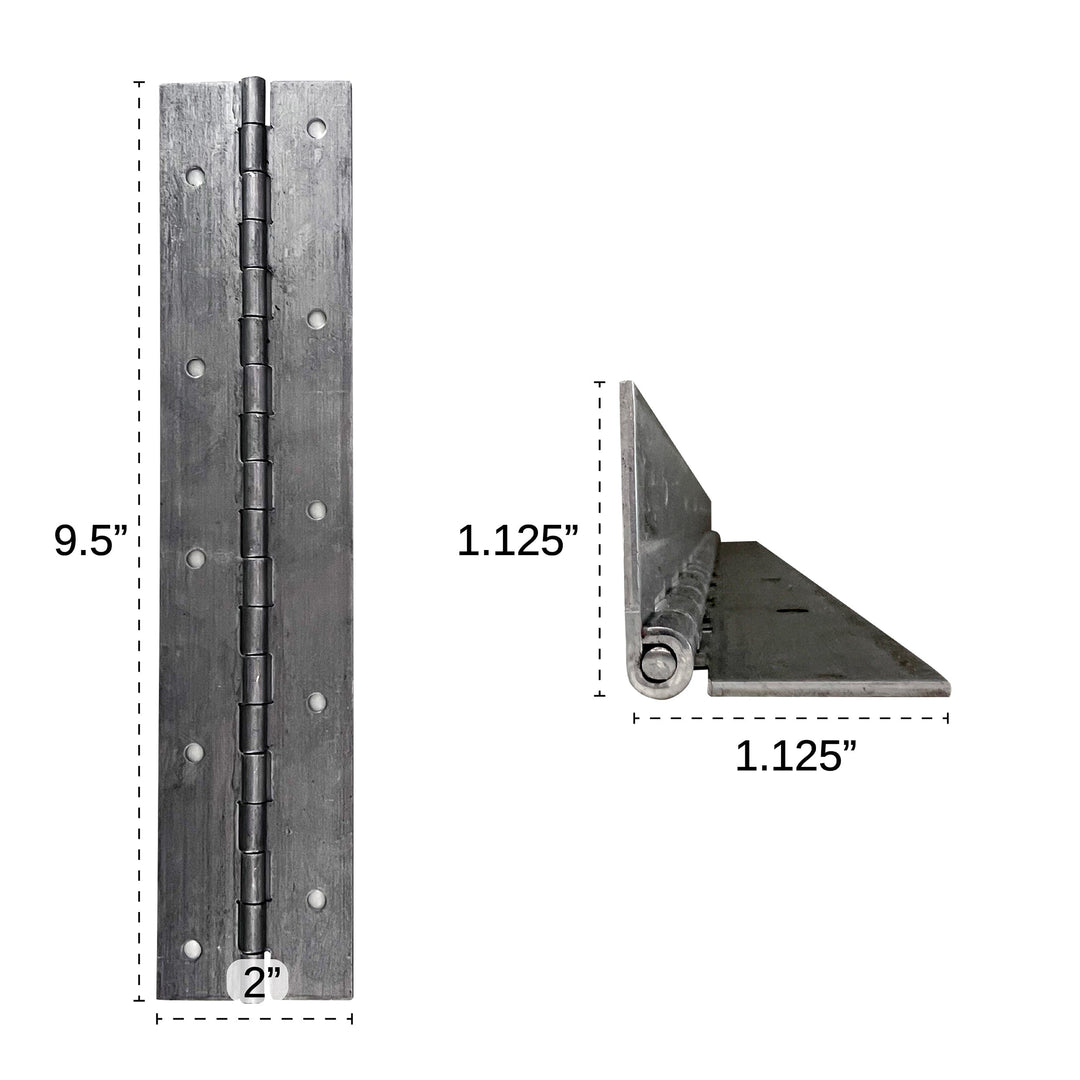 9.5" x 2" Aluminum Flat Hinge  - Lot of 10