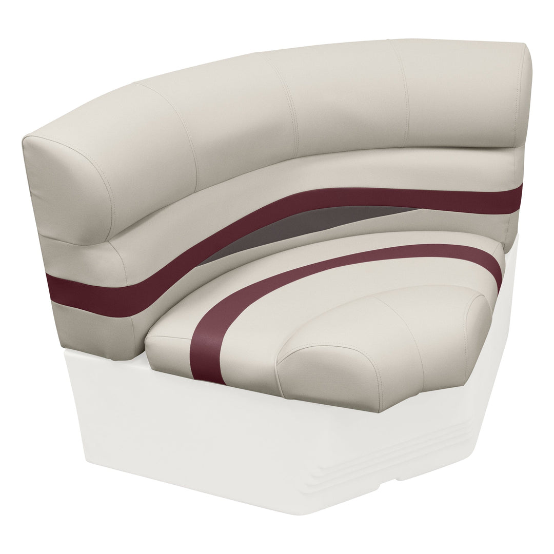 Wise BM11002 Premier Pontoon 32" Bow Radius Corner Cushion Set | Platinum & WIneberry Premier Pontoon Closeout Platinum • Wineberry • Manitee 
