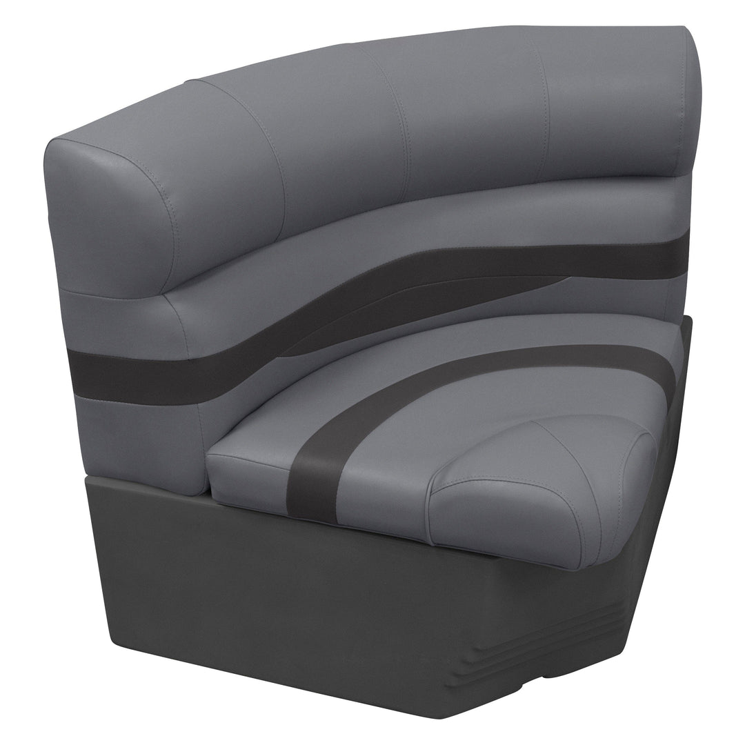Wise Premier Pontoon 28" Radius Corner - Cushion & Base Set | Dark Mode Dark Mode Boatseats 