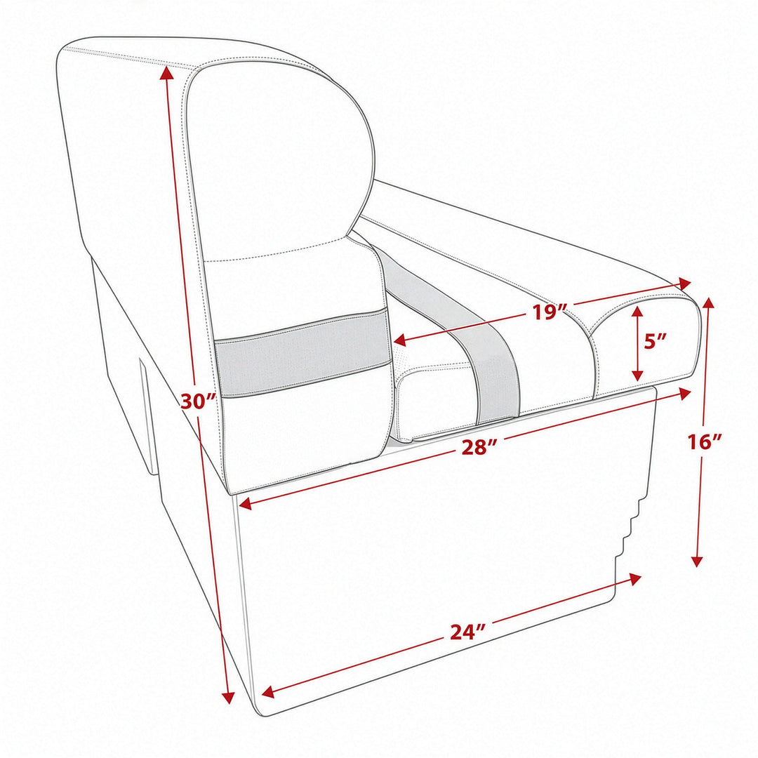 Wise Premier Pontoon 27" Bench - Cushion & Base Set Premier Pontoon Boatseats 