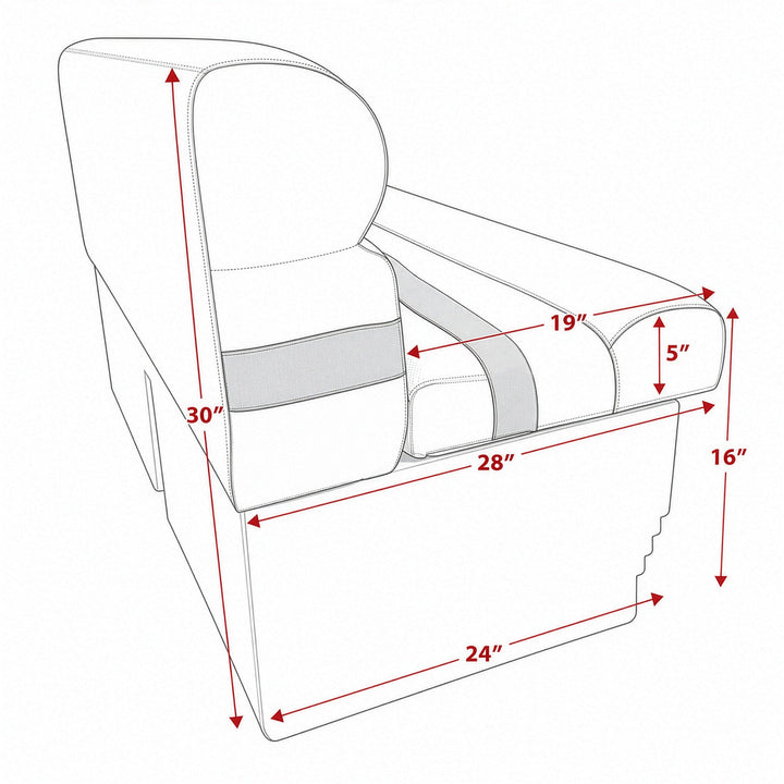 Wise Premier Pontoon 27" Bench - Cushion & Base Set Premier Pontoon Boatseats 