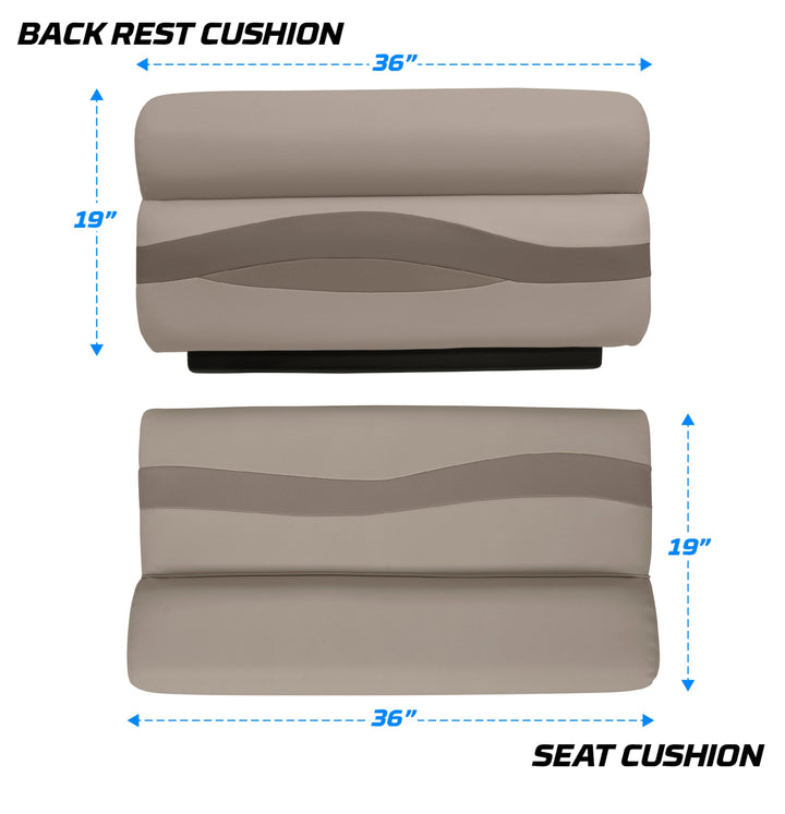 Wise BM1144-2 Premier Pontoon 36" Bench Cushion Set Premier Cushion Sets Wise Pontoon 