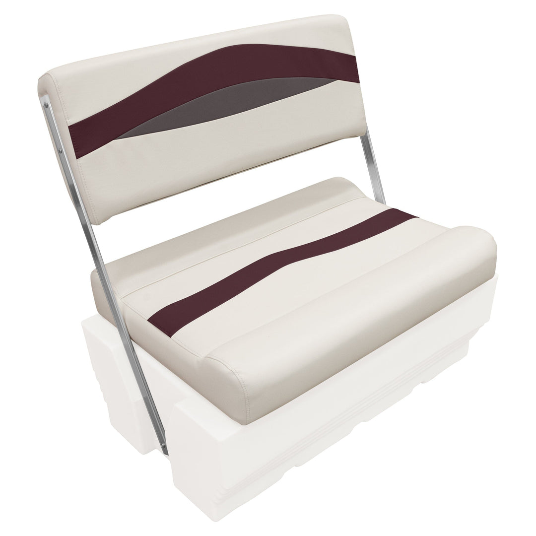 Wise BM1152 Premier Pontoon Flip Flop Cushion Set Premier Pontoon Closeout Platinum • Wineberry • Manitee 