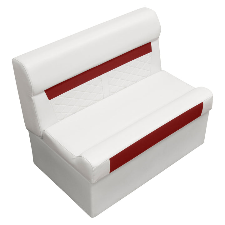 Wise DLX100 - DLX Series Pontoon 37" Bench Cushion & Base Package DLX Pontoon Boatseats White • Crimson Red 